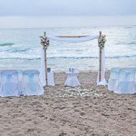 beach wedding venue with decoration