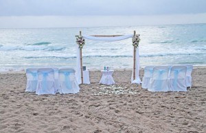 beach wedding venue with decoration