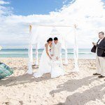 A couple getting married on the beach