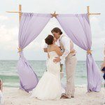 A couple getting married on the beach