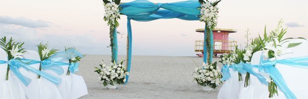 A beach wedding bamboo package