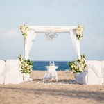 A setup for a beach wedding
